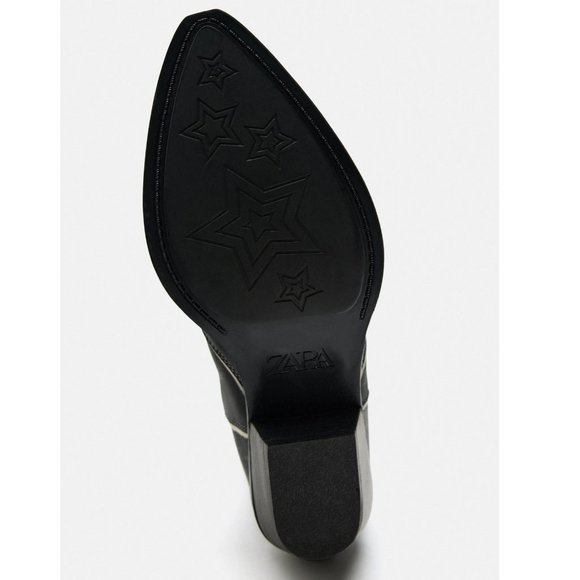 BLOGGER'S FAVE! Zara Star Leather Cowboy Boots NWT - Picture 17 of 17